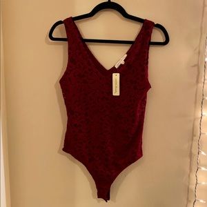 NWT Painted Threads Red Lace Bodysuit sz medium
